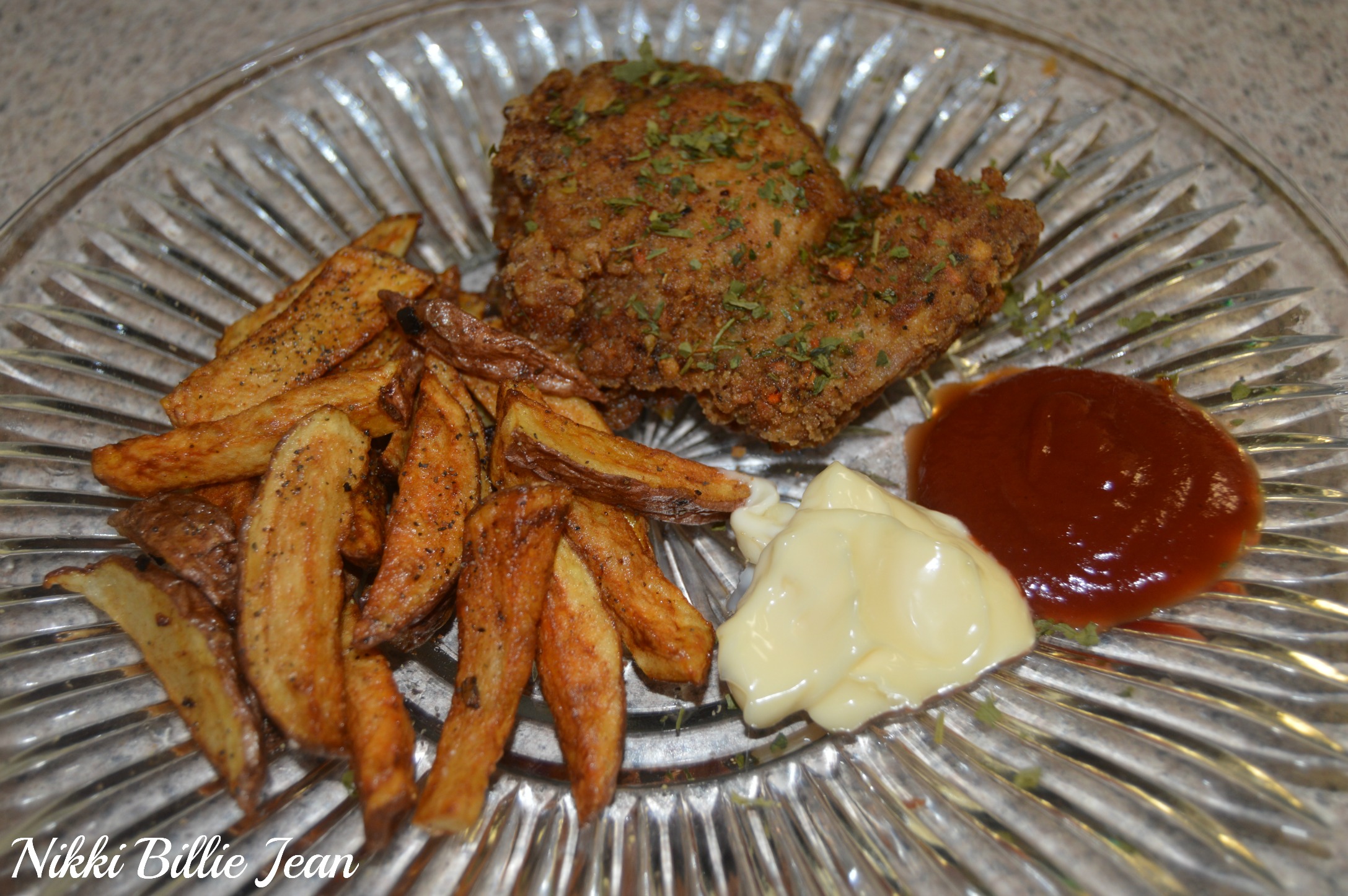 Homemade Organic Fried Chicken Breast & Red Potato Fries